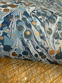Image 2 of Hand Marbled paper one-of-a-kind 'Blue Palette'