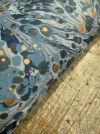 Image 4 of Hand Marbled paper one-of-a-kind 'Blue Palette'