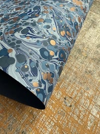 Image 5 of Hand Marbled paper one-of-a-kind 'Blue Palette'
