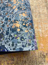 Image 8 of Hand Marbled paper one-of-a-kind 'Blue Palette'
