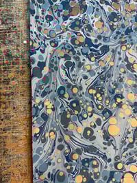 Image 9 of Hand Marbled paper one-of-a-kind 'Blue Palette'