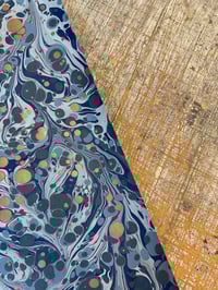 Image 10 of Hand Marbled paper one-of-a-kind 'Blue Palette'