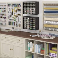 Image 4 of 10124 Black, 20" x 6-3/8" x 15-13/16" Plastic Storage Cabinet w/ 24 Drawers - Drawer Size 6" x 4-9/1