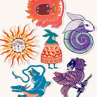 Image 1 of Wyrd Beasts die cut sticker pack