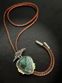 Image 1 of Raven & Turquoise Bolo Tie