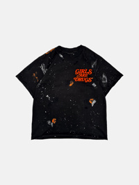 Image 1 of GIRLS ARE DRUGS® 'GLOW N THE DARK' PAINT SPLATTER ROCKSTAR TEE