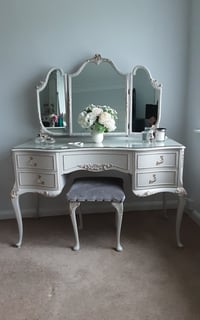 Image 1 of Olympus Louis style Antoinette Dressing Table set in Cornforth White.