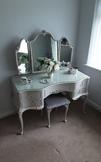 Image 2 of Olympus Louis style Antoinette Dressing Table set in Cornforth White.