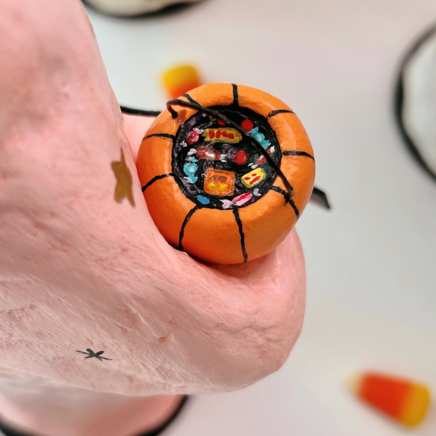 Image of PINK Ghost mixed media sculpture 