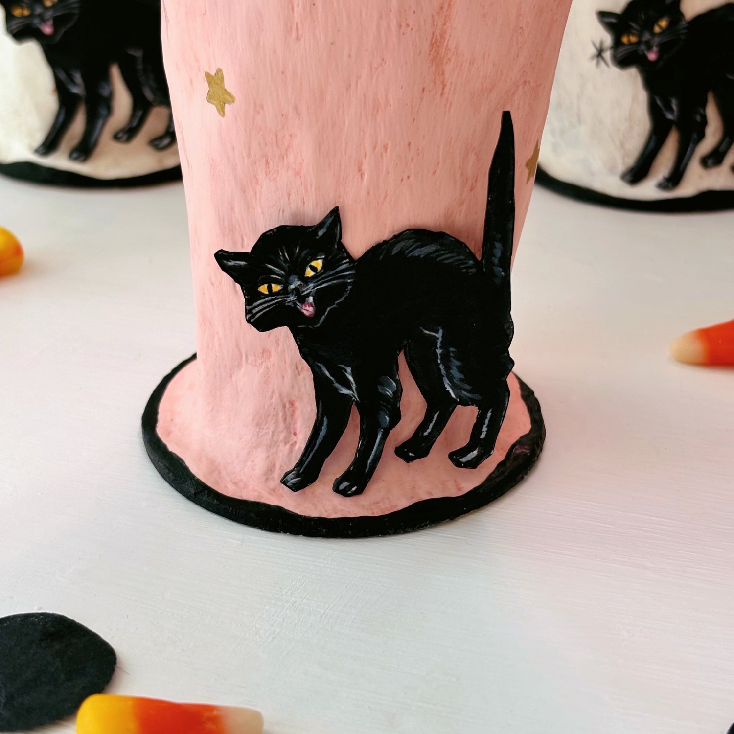 Image of PINK Ghost mixed media sculpture 