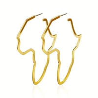 Image 2 of Golden African Continent Earrings
