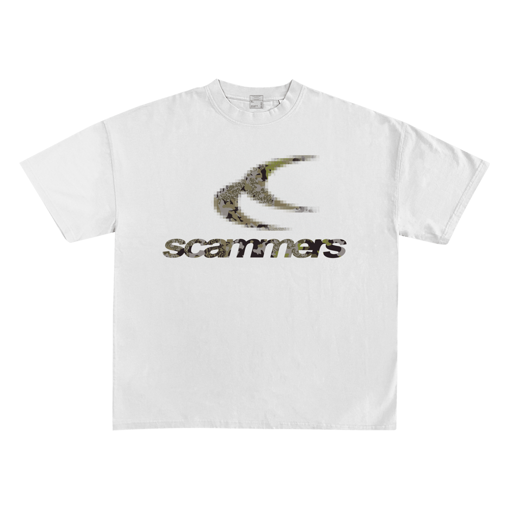 SCAMMERS TEE - WHITE / CAMO