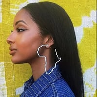 Image 1 of Golden African Continent Earrings