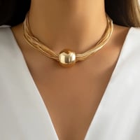 Image 1 of Golden Ball Necklace Choker