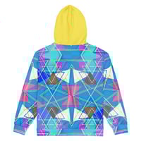Image 2 of Vibrant Colorful Triangles  Zip Hoodie 
