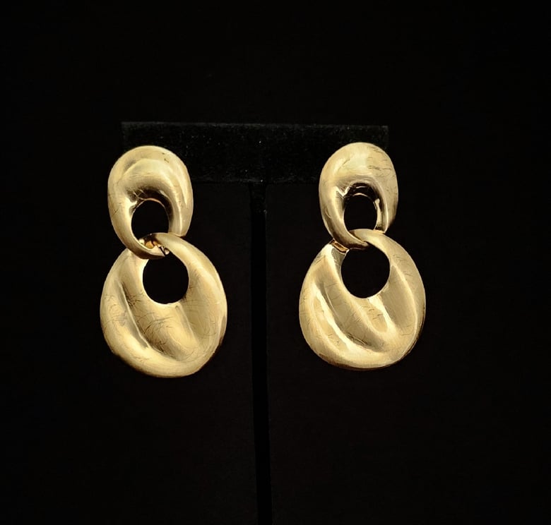 Image of Gold Brushed Pierced Earrings 