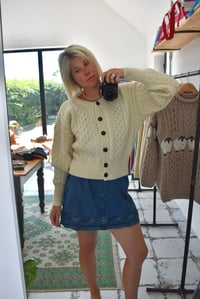 Image 2 of Cropped Aran Cardigan - Made in Ireland