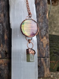 Image 2 of Electroformed labradorite and aquamarine necklace