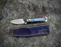 Image 2 of Kizer Whiskey Jack Pocket Sheath - Navy w/Red 