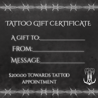 TATTOO GIFT CERTIFICATE 