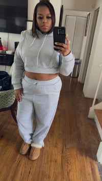 Image 2 of Gray Jogget set 