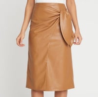 CHOOSY- Faux Leather Knee High Midi Skirt