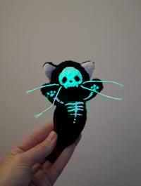 Image 3 of Miniature glow in the dark skelecat 