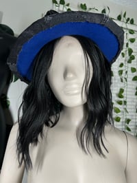 Image 2 of Dirty Diana Fedora in Blk Denim w/Royal Bottom
