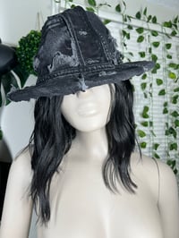 Image 3 of Dirty Diana Fedora in Blk Denim w/Royal Bottom
