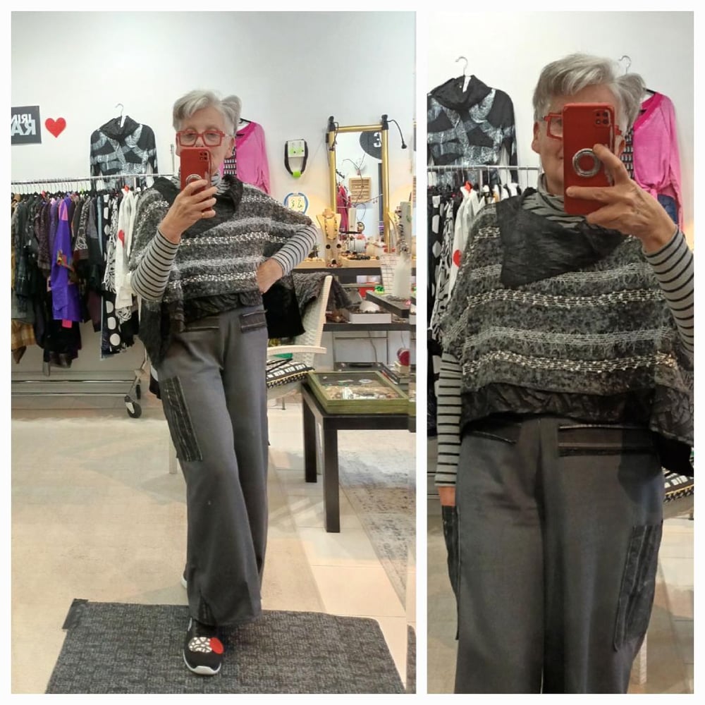 Image of black and white collage cropped top