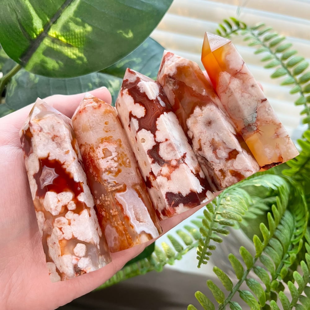 Carnelian Flower Agate Tower