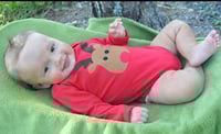 Image 2 of Reindeer Red Baby Top  Baby Bodysuit Boys Girls Rudolph Shirt