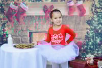 Image 1 of Santa Baby Tutu Bodysuit Leotard Girl’s Tulle Red and White Dress  Party Set