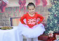 Image 2 of Santa Baby Tutu Bodysuit Leotard Girl’s Tulle Red and White Dress  Party Set