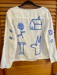 Image 2 of Linen Snap Up Top SM