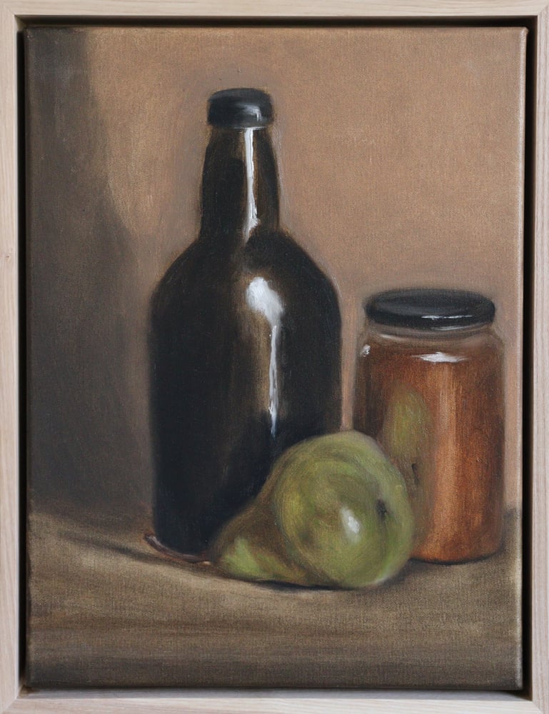 Image of Miel, poire et bouteille