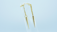 Image 7 of Gold Spike Earrings: 14k Gold Plated Stainless Steel