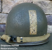 Image 6 of WWII M2 101st Airborne Helmet 501st PIR D-bale Front Seam & Westinghouse Paratrooper liner.