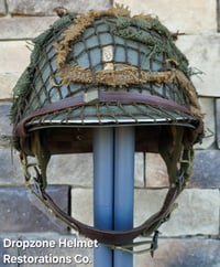 Image 5 of WWII M2 101st Airborne Helmet 501st PIR D-bale Front Seam & Westinghouse Paratrooper liner.