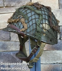 Image 9 of WWII M2 101st Airborne Helmet 501st PIR D-bale Front Seam & Westinghouse Paratrooper liner.