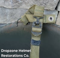 Image 16 of WWII M2 101st Airborne Helmet 501st PIR D-bale Front Seam & Westinghouse Paratrooper liner.