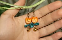 Image 2 of Ribbon tabby cat earrings