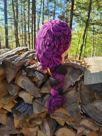 Image 1 of Pure Cotton Lace Headscarf in Purple