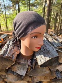 Image 2 of Pure Linen Rectangular Scarf in Brown