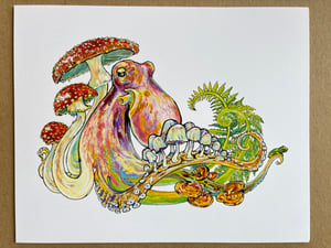 Image of Octo Mushroom Laserprint 8”x10”