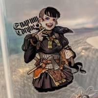 Image 2 of Qsy's Goth Girlfriend - 3 inch Transparent Vinyl Sticker