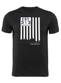 OG DETROIT SKYLINE FLAG T-SHIRT BLACK/WHITE