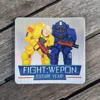 FIGHT: WEPON Future Year - 3 inch Brushed Aluminum Sticker