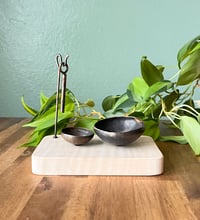 Image 1 of Hum Bowl | Rest – surface/stand collection (double bowl with maple wood)