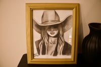 Image 1 of Graphite Cowgirl Original Drawing